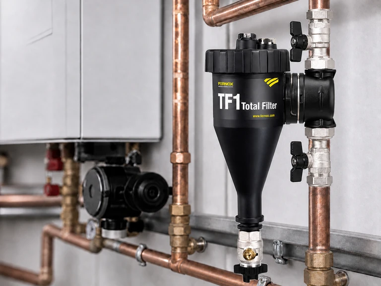 Fernox TF1 Total Filter osadený vo vykurovacom systéme